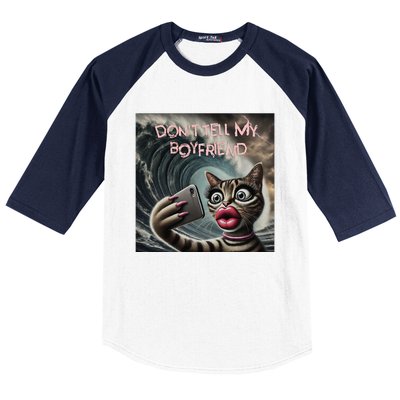 Tsunami Mommy Cat Meme Funny Dark Humor Cat Design Baseball Sleeve Shirt