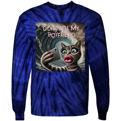 Tsunami Mommy Cat Meme Funny Dark Humor Cat Design Tie-Dye Long Sleeve Shirt