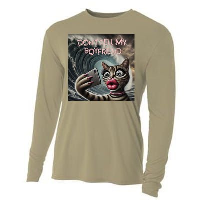 Tsunami Mommy Cat Meme Funny Dark Humor Cat Design Cooling Performance Long Sleeve Crew