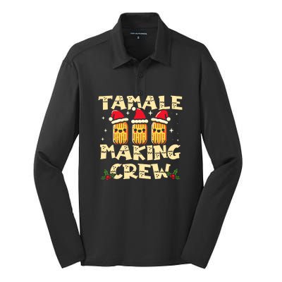 Tamale Making Crew Christmas Mexican Funny Silk Touch Performance Long Sleeve Polo