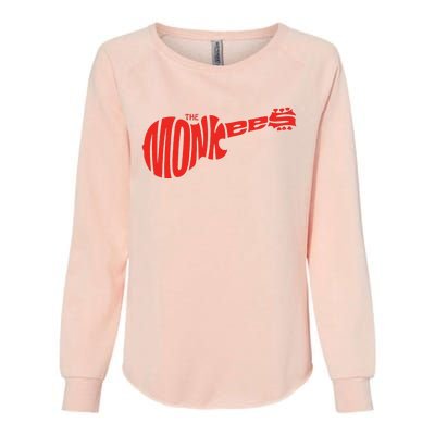 The Monkees Classic Red Guitar Logo White Womens California Wash Sweatshirt