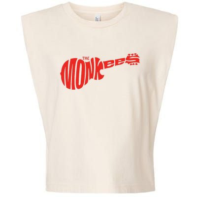 The Monkees Classic Red Guitar Logo White Garment-Dyed Women's Muscle Tee