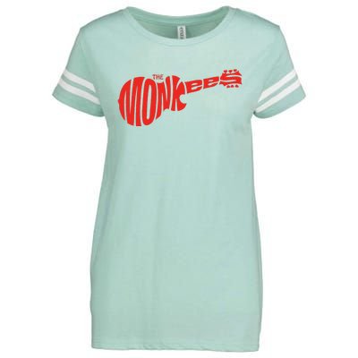 The Monkees Classic Red Guitar Logo White Enza Ladies Jersey Football T-Shirt