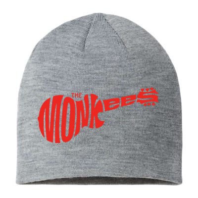 The Monkees Classic Red Guitar Logo White Sustainable Beanie