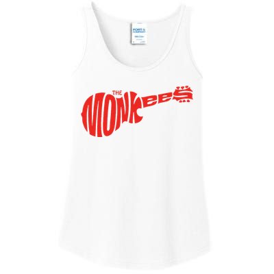 The Monkees Classic Red Guitar Logo White Ladies Essential Tank