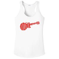 The Monkees Classic Red Guitar Logo White Ladies PosiCharge Competitor Racerback Tank