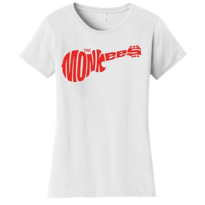 The Monkees Classic Red Guitar Logo White Women's T-Shirt