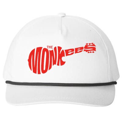 The Monkees Classic Red Guitar Logo White Snapback Five-Panel Rope Hat