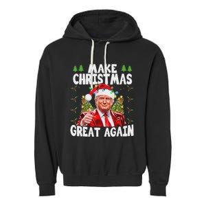 Trump Make Christmas Great Again Ugly Sweater Garment-Dyed Fleece Hoodie