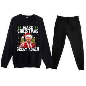 Trump Make Christmas Great Again Ugly Sweater Premium Crewneck Sweatsuit Set