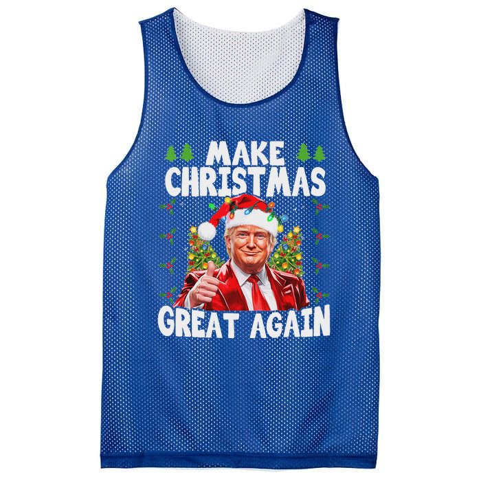 Trump Make Christmas Great Again Ugly Sweater Mesh Reversible Basketball Jersey Tank