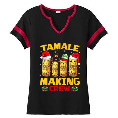 Tamale Making Crew Tamale Season Funny Mexican Christmas Ladies Halftime Notch Neck Tee