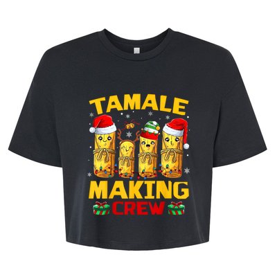 Tamale Making Crew Tamale Season Funny Mexican Christmas Bella+Canvas Jersey Crop Tee