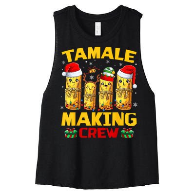 Tamale Making Crew Tamale Season Funny Mexican Christmas Women's Racerback Cropped Tank