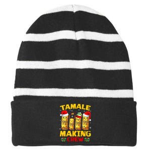 Tamale Making Crew Tamale Season Funny Mexican Christmas Striped Beanie with Solid Band