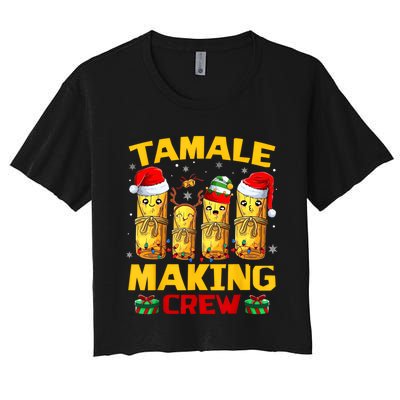 Tamale Making Crew Tamale Season Funny Mexican Christmas Women's Crop Top Tee