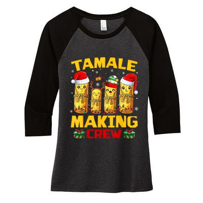 Tamale Making Crew Tamale Season Funny Mexican Christmas Women's Tri-Blend 3/4-Sleeve Raglan Shirt