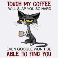 Touch My Coffee I Will Slap You So Hard Funny Angry Cat Garment-Dyed Sweatshirt