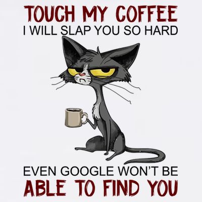 Touch My Coffee I Will Slap You So Hard Funny Angry Cat T-Shirt