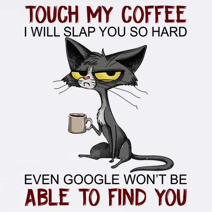 Touch My Coffee I Will Slap You So Hard Funny Angry Cat Flat Bill Trucker Hat
