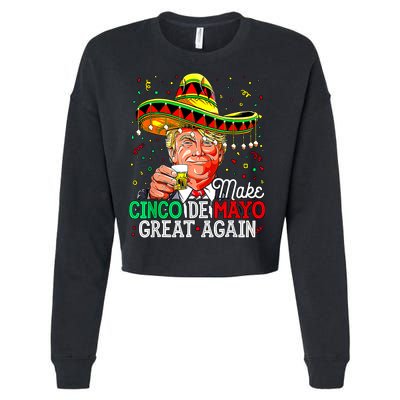 Trump Make Cinco De Mayo Great Again Cropped Pullover Crew