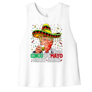 Trump Make Cinco De Mayo Great Again Women's Racerback Cropped Tank