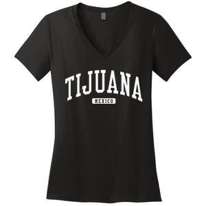 Tijuana Mexico College University Style Women's V-Neck T-Shirt