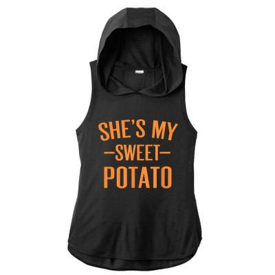 Thanksgiving Matching Couples She's My Sweet Potato I Yam Ladies PosiCharge Tri-Blend Wicking Draft Hoodie Tank