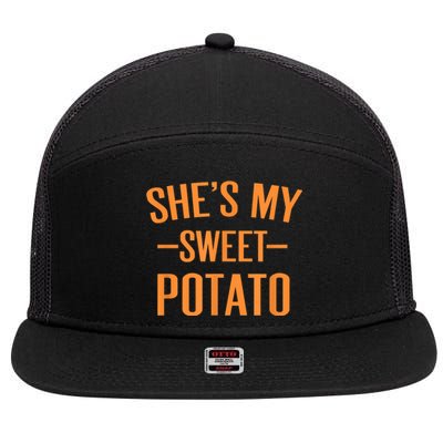 Thanksgiving Matching Couples She's My Sweet Potato I Yam 7 Panel Mesh Trucker Snapback Hat