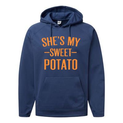 Thanksgiving Matching Couples She's My Sweet Potato I Yam Performance Fleece Hoodie