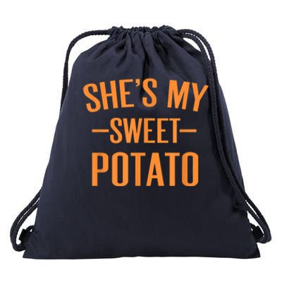 Thanksgiving Matching Couples She's My Sweet Potato I Yam Drawstring Bag