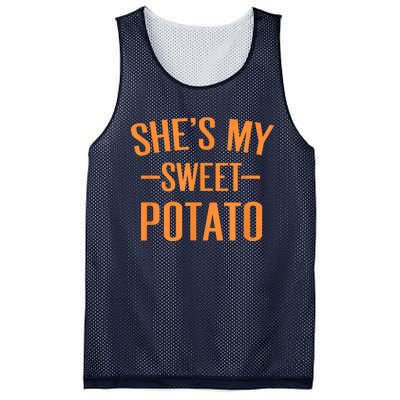 Thanksgiving Matching Couples She's My Sweet Potato I Yam Mesh Reversible Basketball Jersey Tank