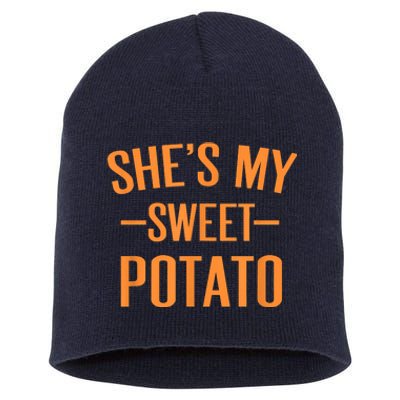 Thanksgiving Matching Couples She's My Sweet Potato I Yam Short Acrylic Beanie