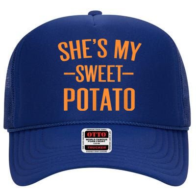 Thanksgiving Matching Couples She's My Sweet Potato I Yam High Crown Mesh Back Trucker Hat