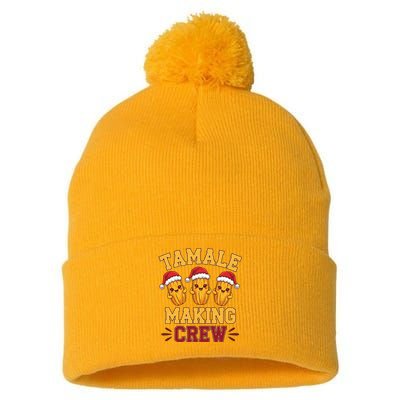 Tamale Making Crew Tamale Season Funny Mexican Christmas Pom Pom 12in Knit Beanie