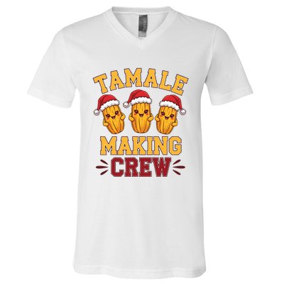 Tamale Making Crew Tamale Season Funny Mexican Christmas V-Neck T-Shirt