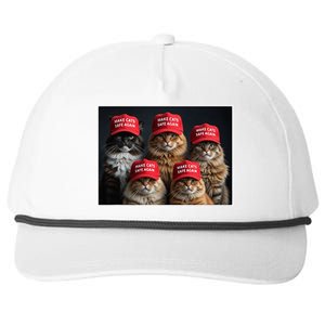 Trump Make Cats Safe Again Red Hat 2024 Debate Snapback Five-Panel Rope Hat