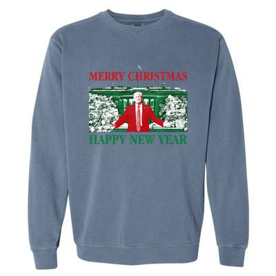 Trump Merry Christmas Xmas Happy New Year 2025 Garment-Dyed Sweatshirt