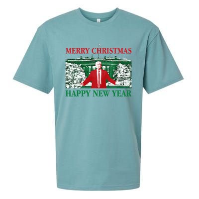 Trump Merry Christmas Xmas Happy New Year 2025 Sueded Cloud Jersey T-Shirt