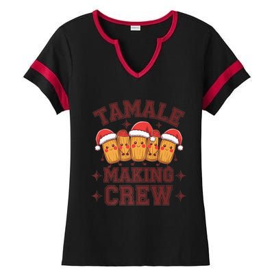 Tamale Making Crew Tamale Season Funny Mexican Christmas Ladies Halftime Notch Neck Tee