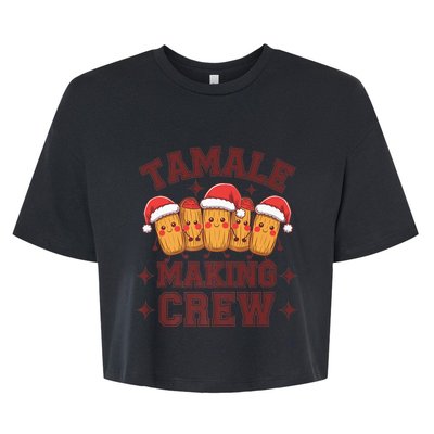 Tamale Making Crew Tamale Season Funny Mexican Christmas Bella+Canvas Jersey Crop Tee