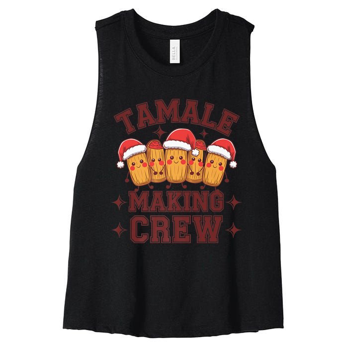 Tamale Making Crew Tamale Season Funny Mexican Christmas Women's Racerback Cropped Tank