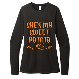 Thanksgiving Matching Couple SheS My Sweet Potato I Yam Set Womens CVC Long Sleeve Shirt