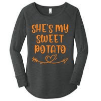 Thanksgiving Matching Couple SheS My Sweet Potato I Yam Set Women's Perfect Tri Tunic Long Sleeve Shirt