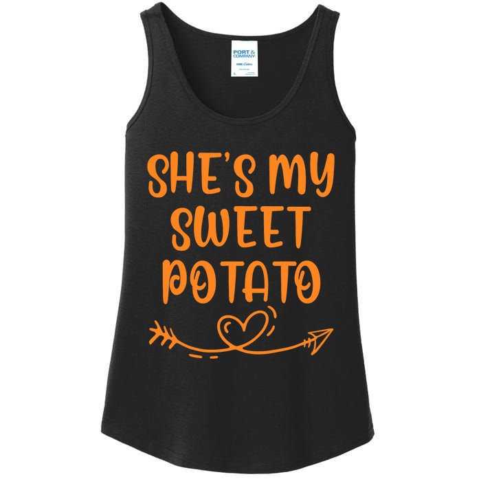 Thanksgiving Matching Couple SheS My Sweet Potato I Yam Set Ladies Essential Tank