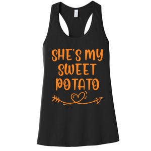 Thanksgiving Matching Couple SheS My Sweet Potato I Yam Set Women's Racerback Tank