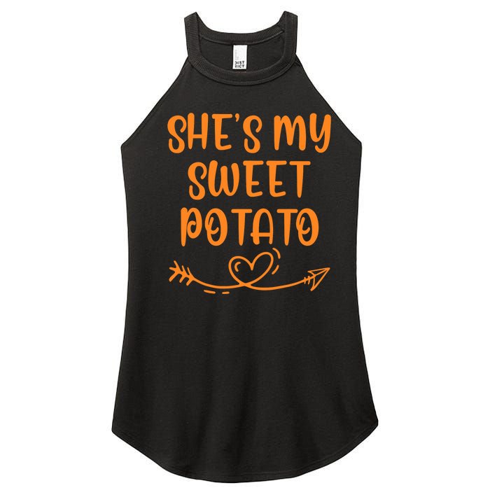 Thanksgiving Matching Couple SheS My Sweet Potato I Yam Set Women's Perfect Tri Rocker Tank