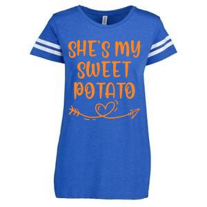 Thanksgiving Matching Couple SheS My Sweet Potato I Yam Set Enza Ladies Jersey Football T-Shirt