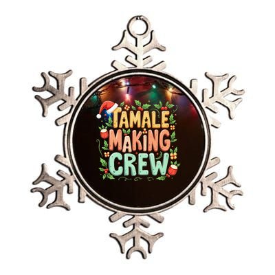 Tamale Making Crew Tamale Season Funny Mexican Merry Christmas Metallic Star Ornament