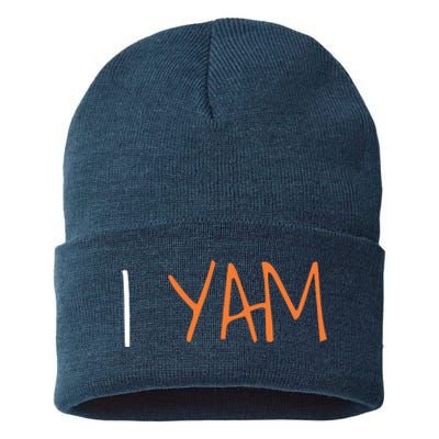 Thanksgiving Matching Couples She's My Sweet Potato I Yam Sustainable Knit Beanie